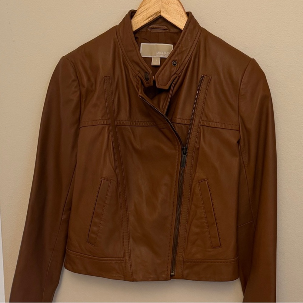 MICHAEL KORS Brown Leather Jacket